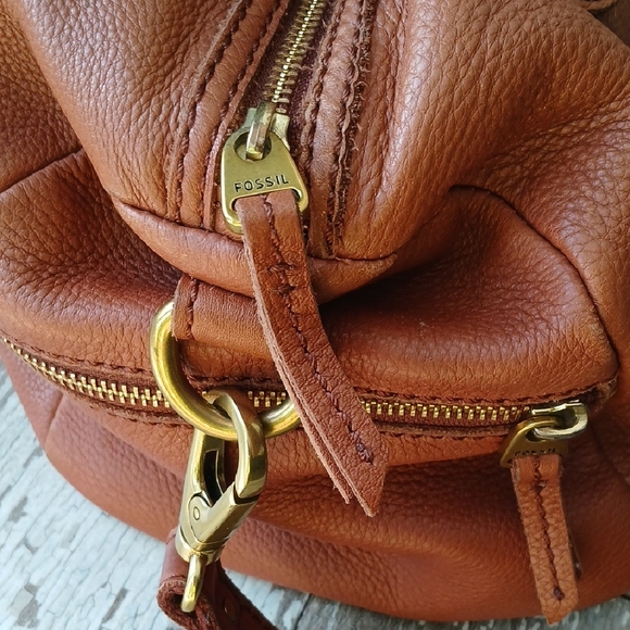 Fossil Tan Leather Satchel - Picture 3 of 16